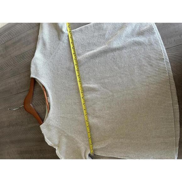 Poetry Taupe 3/4 Button Sleeve Knit Sweater Cotton/Linen Blend Women’s size 10 - Picture 7 of 9